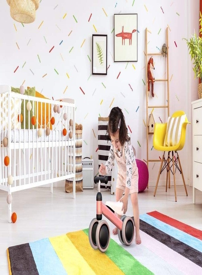 LUHI Baby Balance Bike for 1 2 Years Old Boys Girls, 4 Wheels Toddler Bike with Adjustable Seat, 12-24 Months Kids First Birthday Toy Gift-Pink (Non Adjustable Height) - Image 3